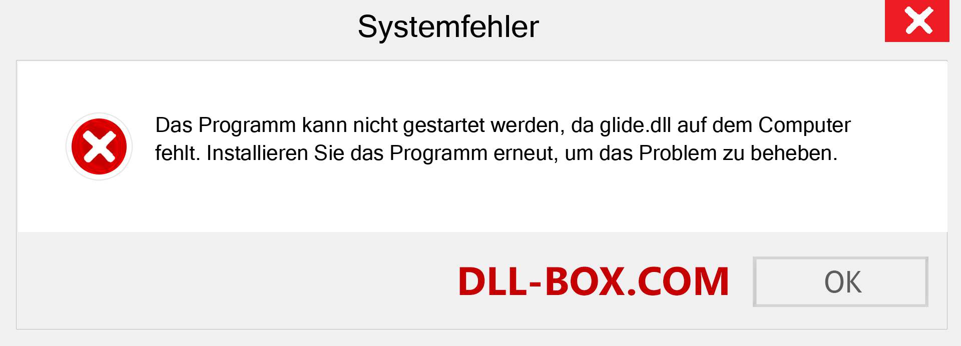 glide.dll-Datei fehlt?. Download für Windows 7, 8, 10 - Fix glide dll Missing Error unter Windows, Fotos, Bildern